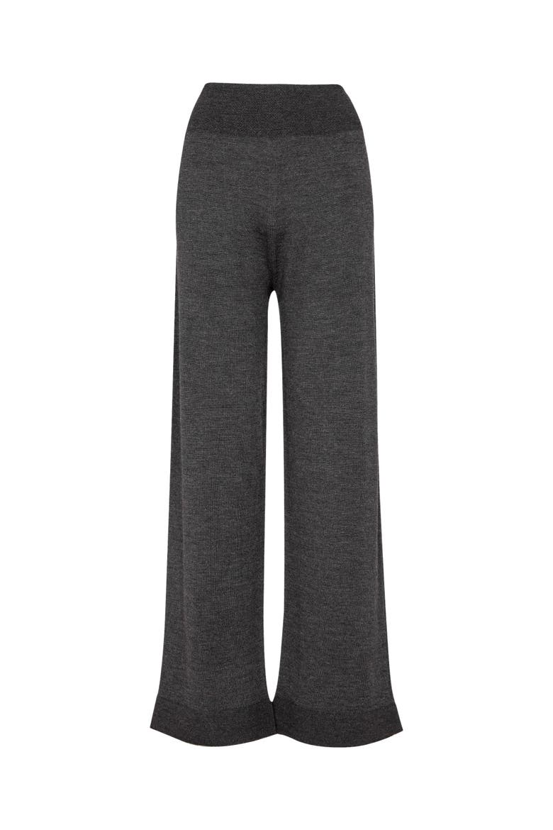 Wide Leg Merino Lounge Pants, Alternate, color, CHARCOAL