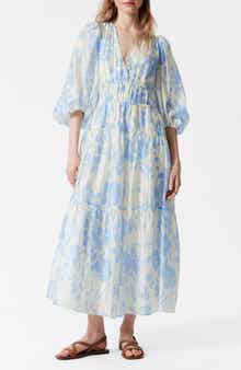 & Other Stories Floral Print Puff Sleeve Dress