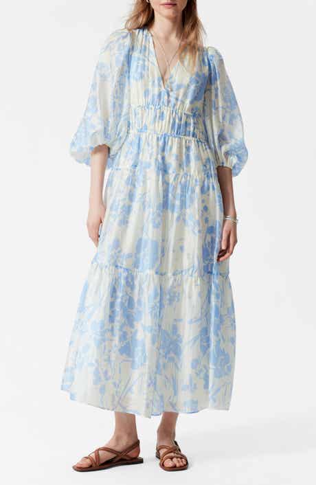 & Other Stories Floral Print Puff Sleeve Dress