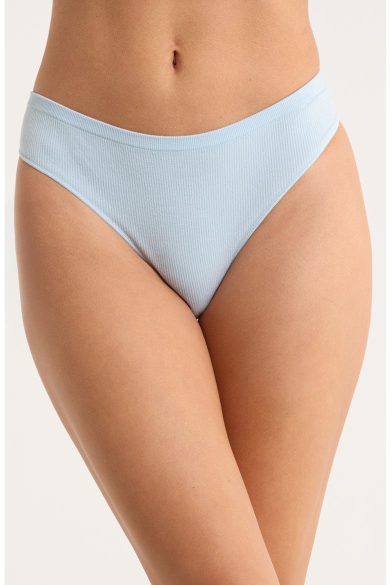 Ribbed Thong, Main, color, POWDER BLUE