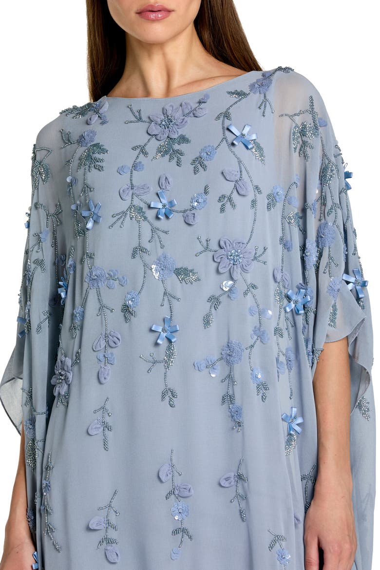 Embellished Mesh High Neck Trapeze Dress, Alternate, color, Powder Blue