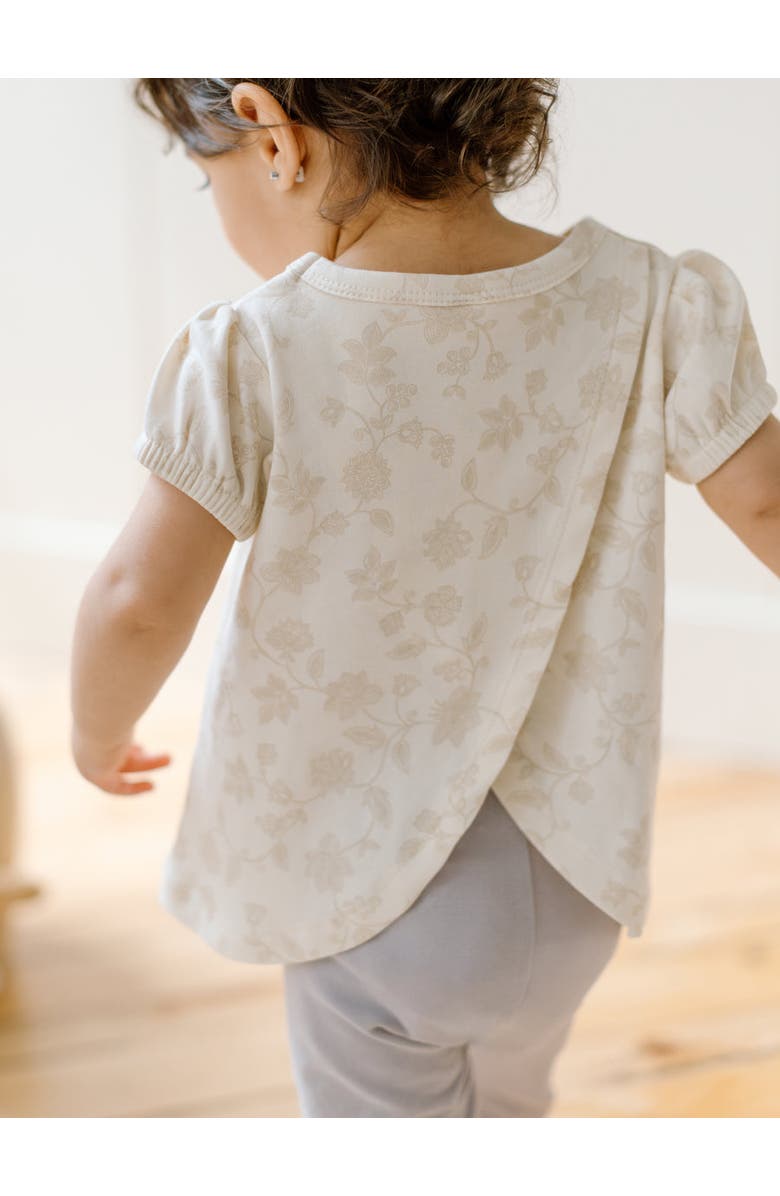 Colored Organics Cora Tulip Back Organic Short Sleeve Shirt, Alternate, color, Aria Floral / Beige