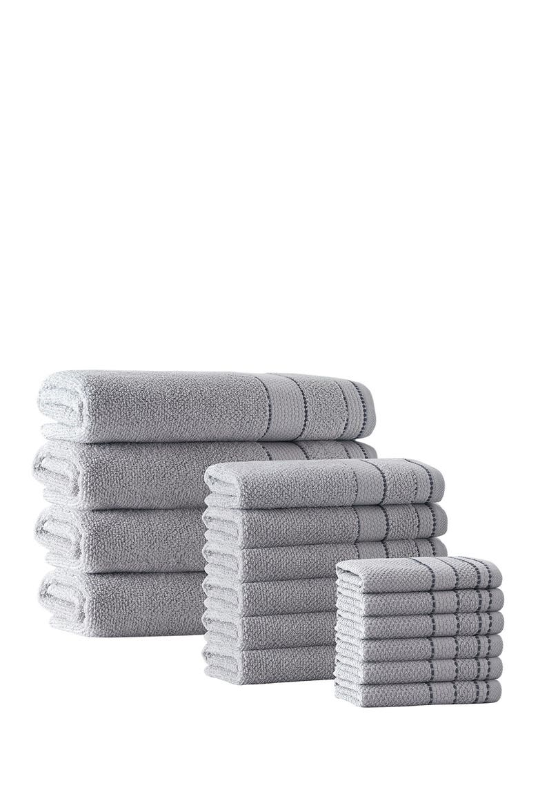 Monroe Turkish Cotton 16-Piece Towel Set - Silver, Main, color, SILVER