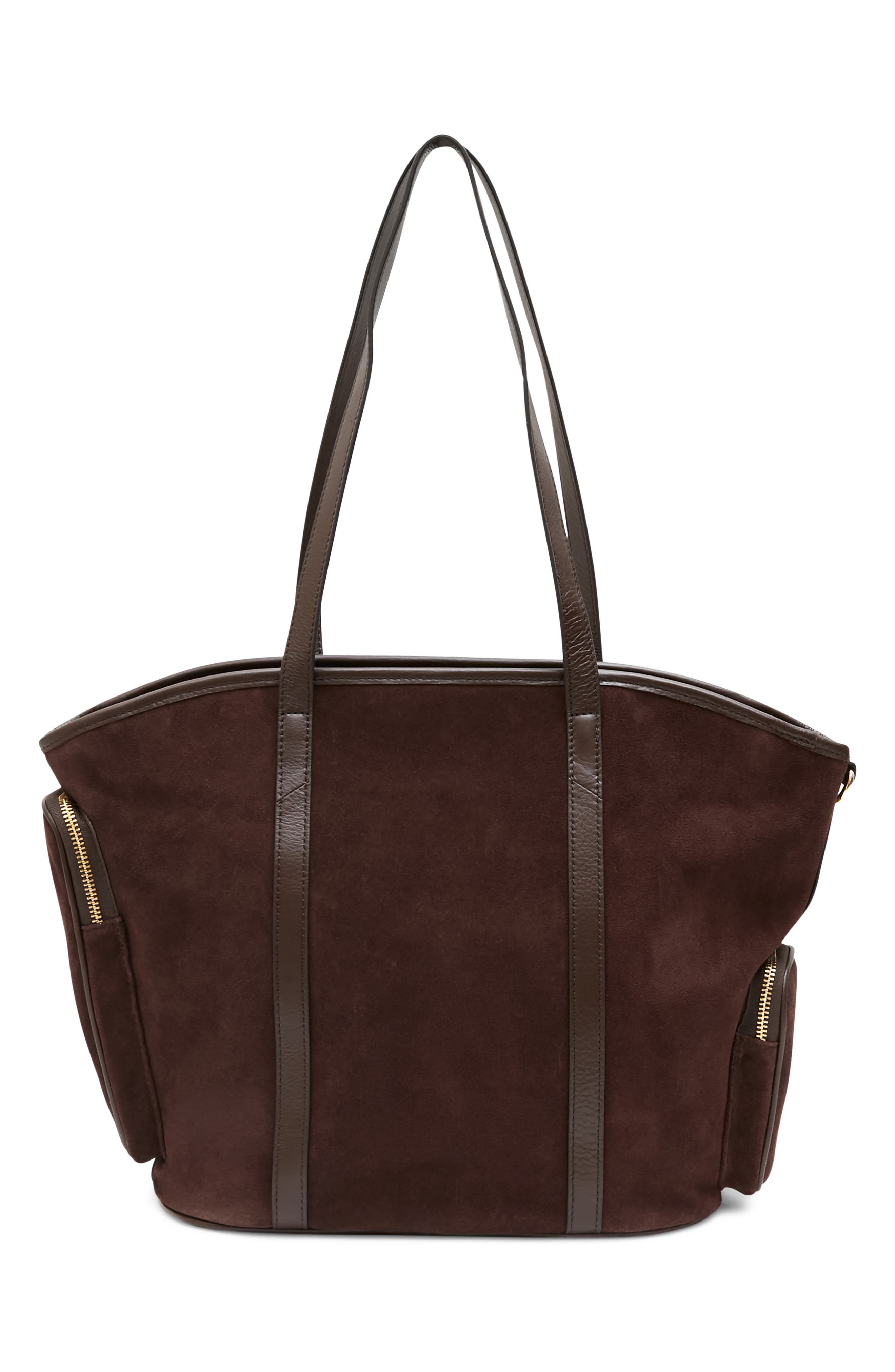 The Skipper Cargo Leather Tote, Alternate, color, FUDGE SUEDE