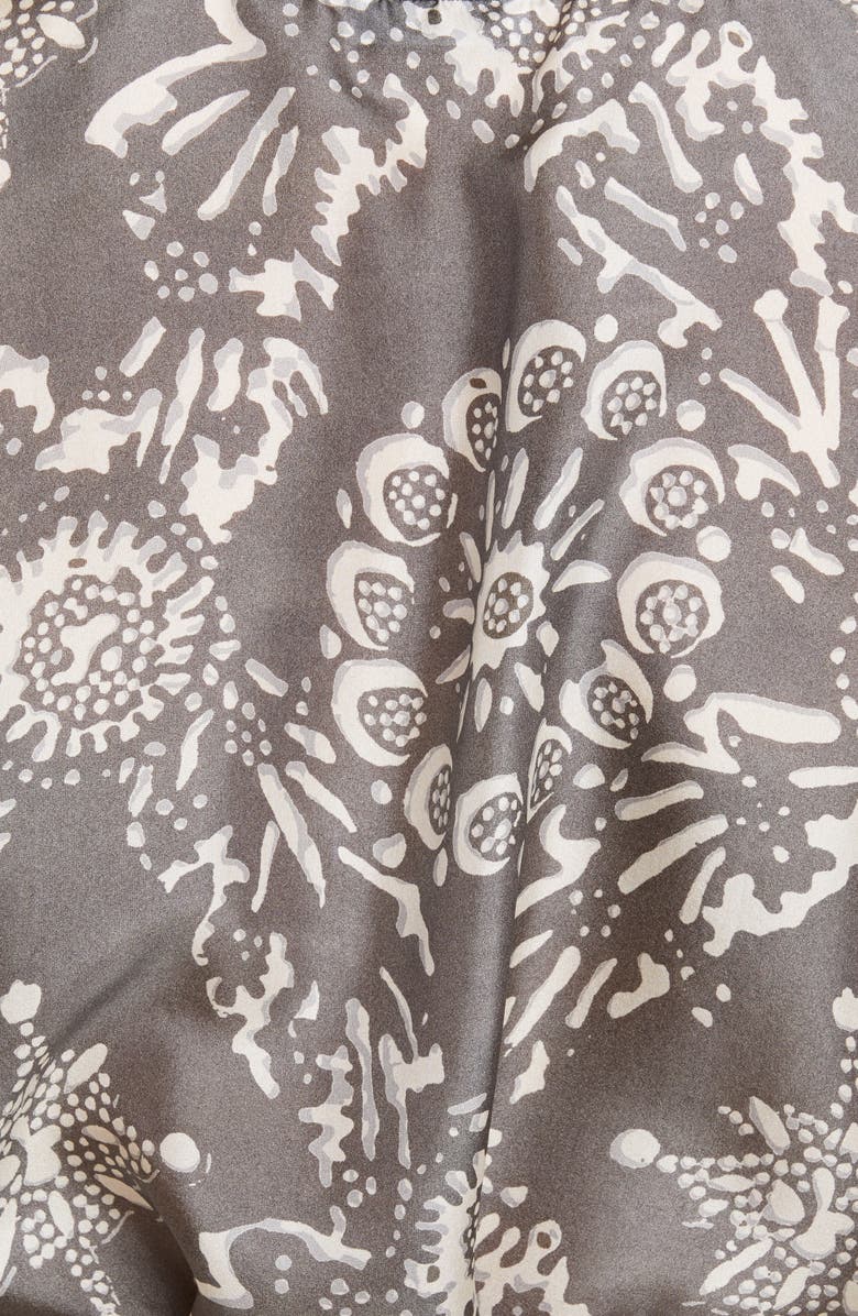 Brunello Cucinelli Floral Print Silk Wrap Blouse, Alternate, color,