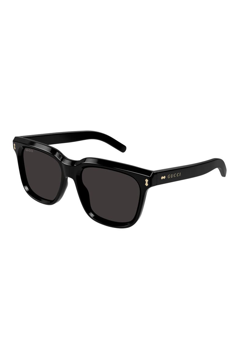 53mm Square Sunglasses, Alternate, color, BLACK