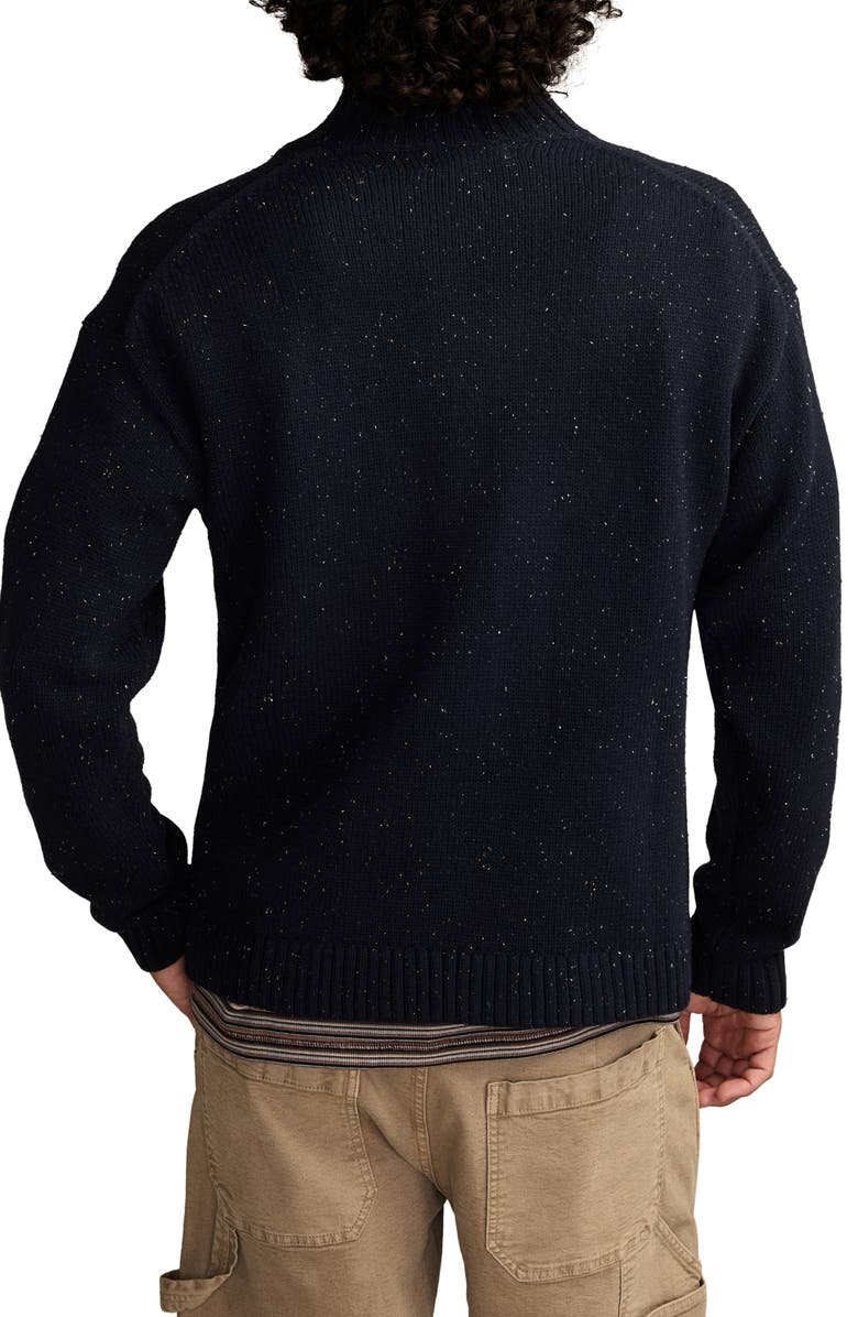 Lucky Brand Nep Mock Neck Cardigan, Alternate, color, Naval Academy