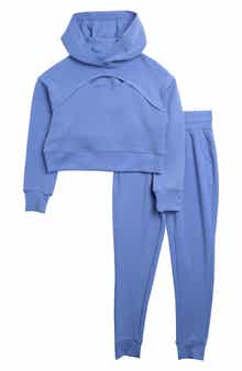 90 DEGREE BY REFLEX Kids' Scuba Crop Hoodie & Joggers Set