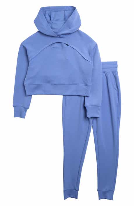 90 DEGREE BY REFLEX Kids' Scuba Crop Hoodie & Joggers Set