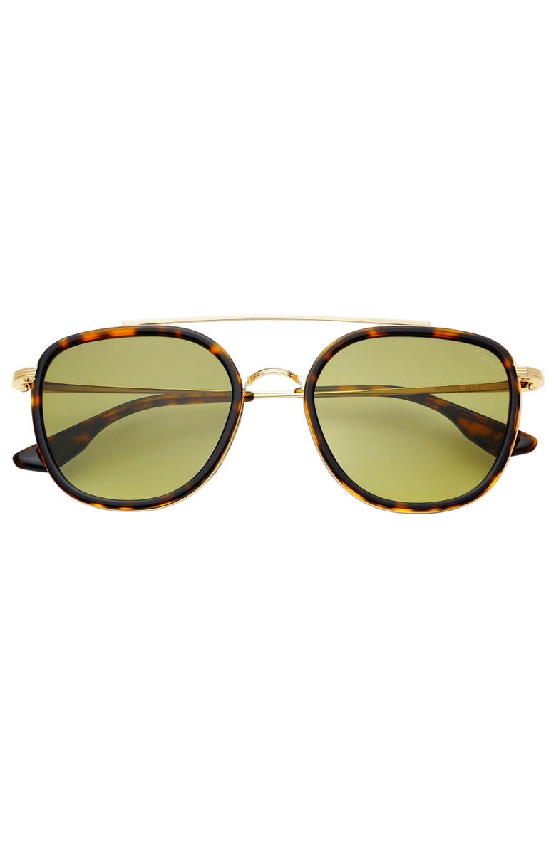 FREYRS Eyewear Weston Round Sunglasses, Main, color, Tortoise / Green