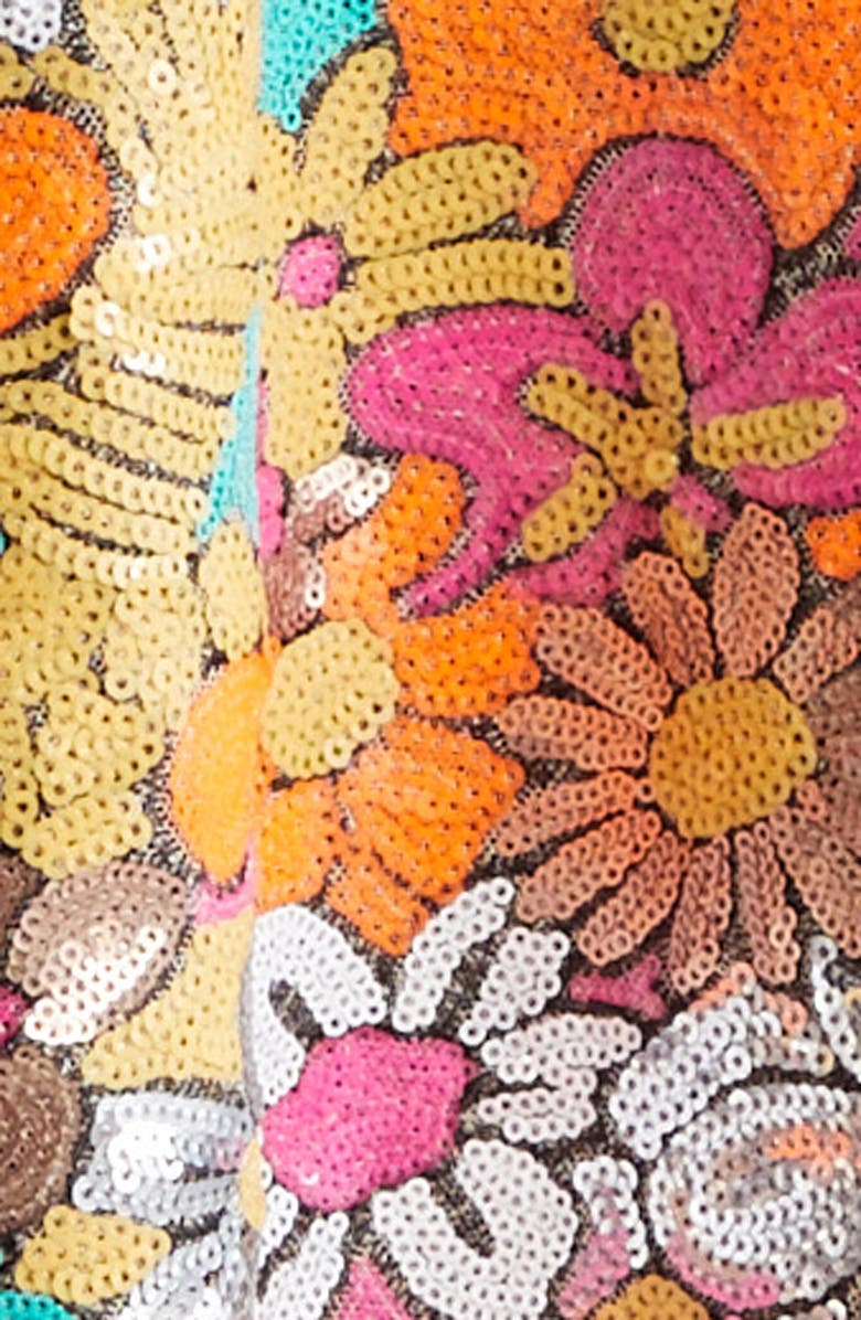 La Vie Style House Floral Sequin Cover-Up Caftan, Alternate, color, 