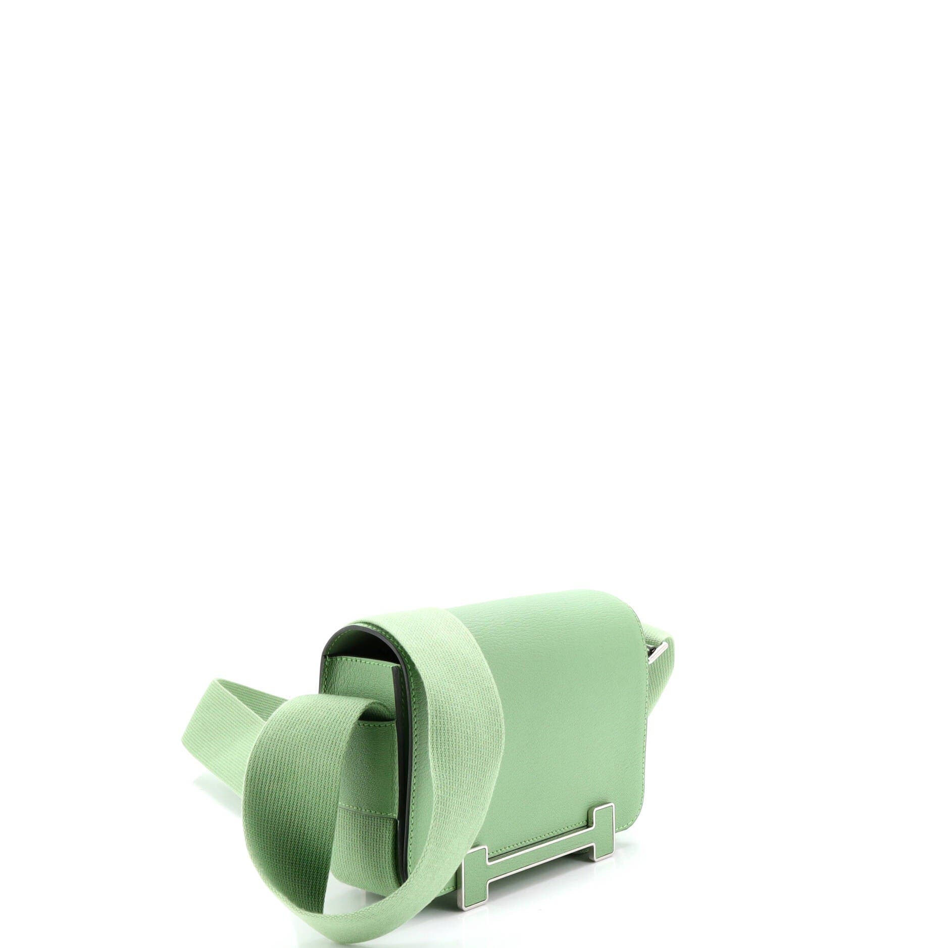 Pre-Owned Hermes Geta Bag Chevre Mysore, Alternate, color, Vert Criquet