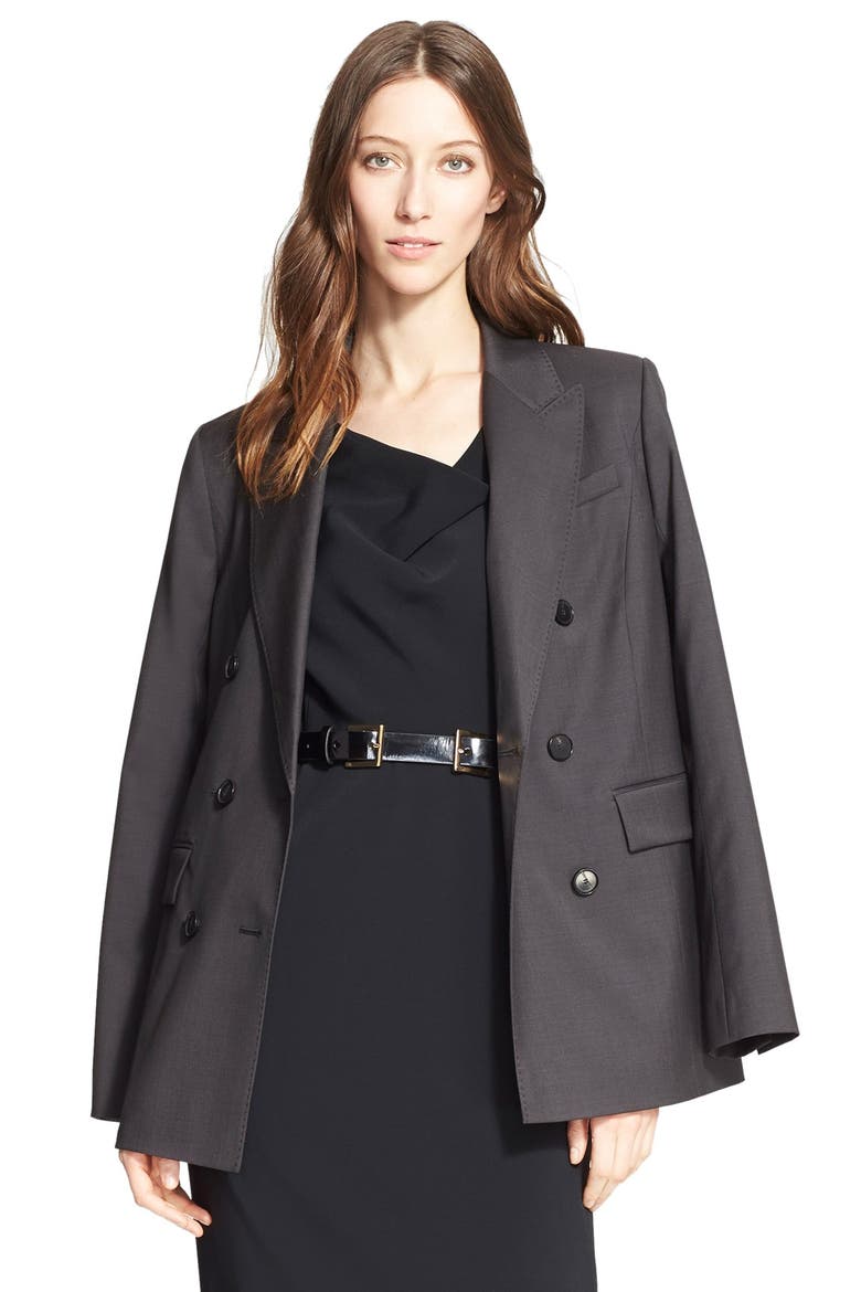 Double Breasted Wool Suiting Jacket, Main, color, GREY PHANTOM
