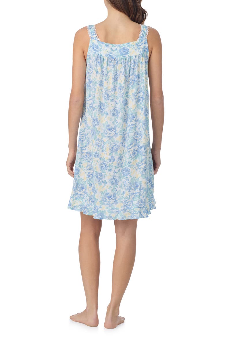 Cotton Blend Chemise, Alternate, color, WHITE/ AQUA