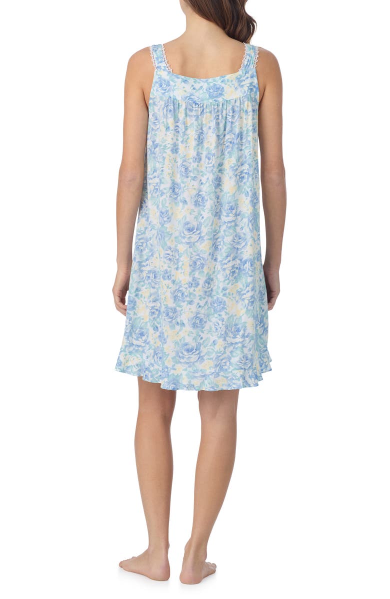 Eileen West Cotton Blend Chemise, Alternate, color, White/ Aqua