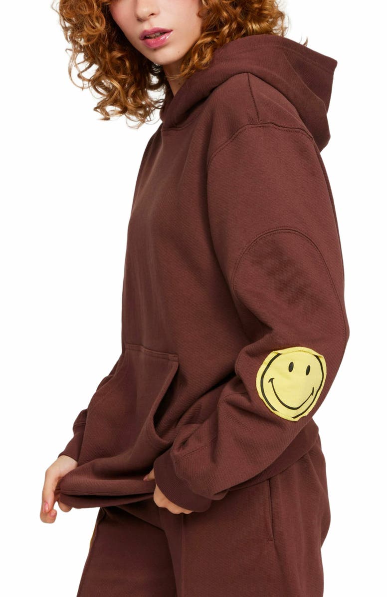 Samii Ryan SMILEY OVERSIZED HOODIE, Alternate, color, Brown