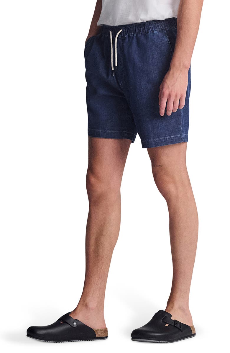 Mavi Jeans Clint Drawstring Chambray Shorts, Alternate, color, Dark Chambray
