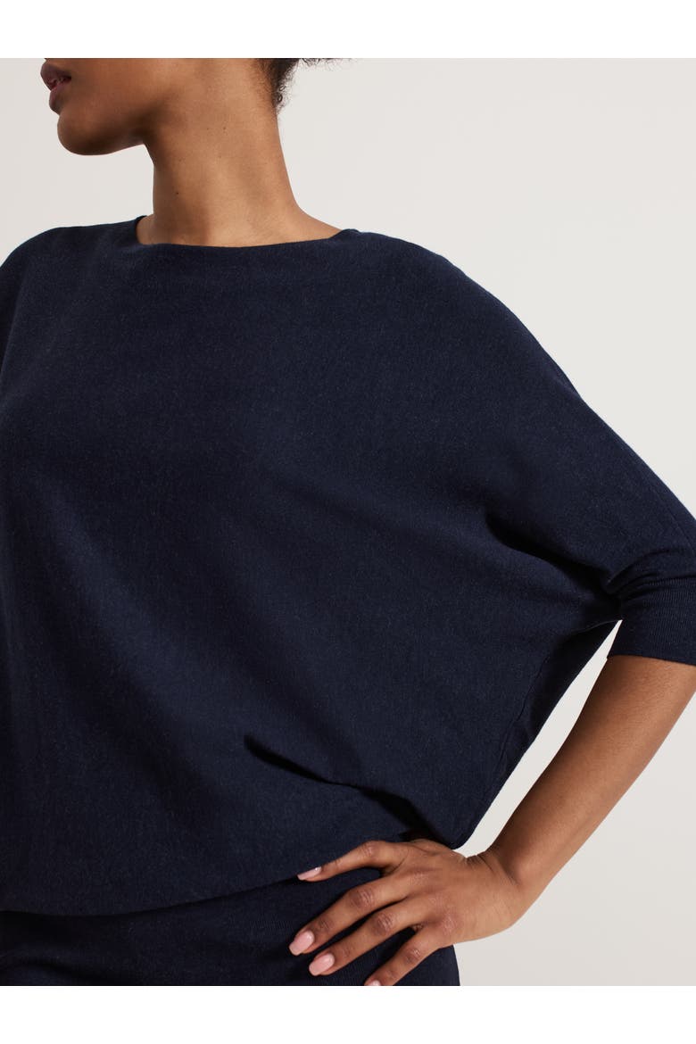 Becca Batwing Knitted Dress, Alternate, color, Navy