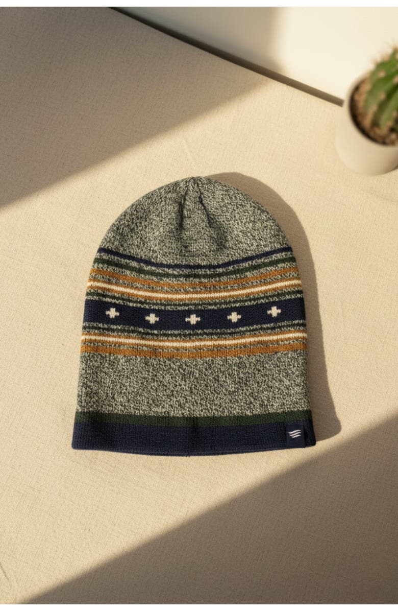 United By Blue The Merino Wool Slouchy Modern Fair Isle Beanie, Alternate, color, Teal