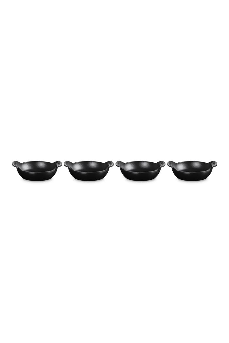Gourmand Set of 4 1/3-Quart Enamel Cast Iron Braiser, Main, color, MATTE BLACK