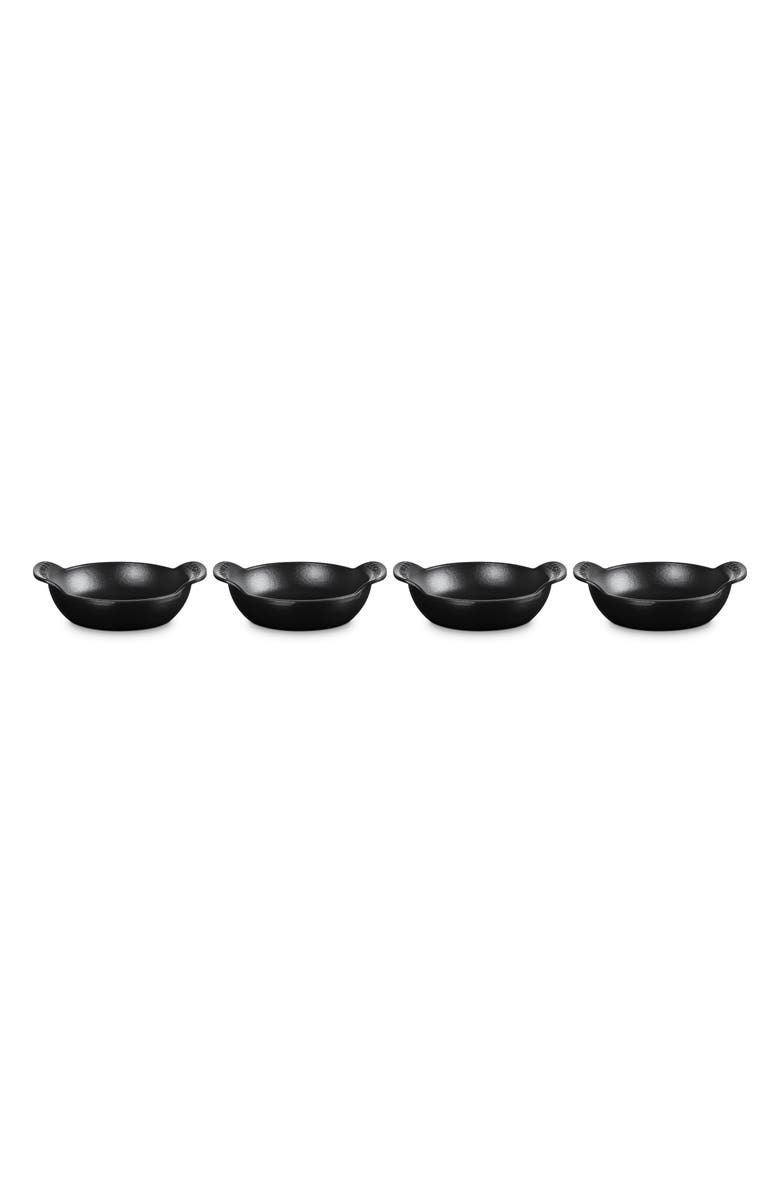 Le Creuset Gourmand Set of 4 1/3-Quart Enamel Cast Iron Braiser, Main, color, Matte Black
