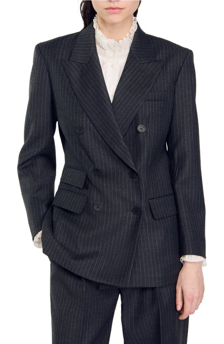 SANDRO Stripy suit jacket, Main, color, 