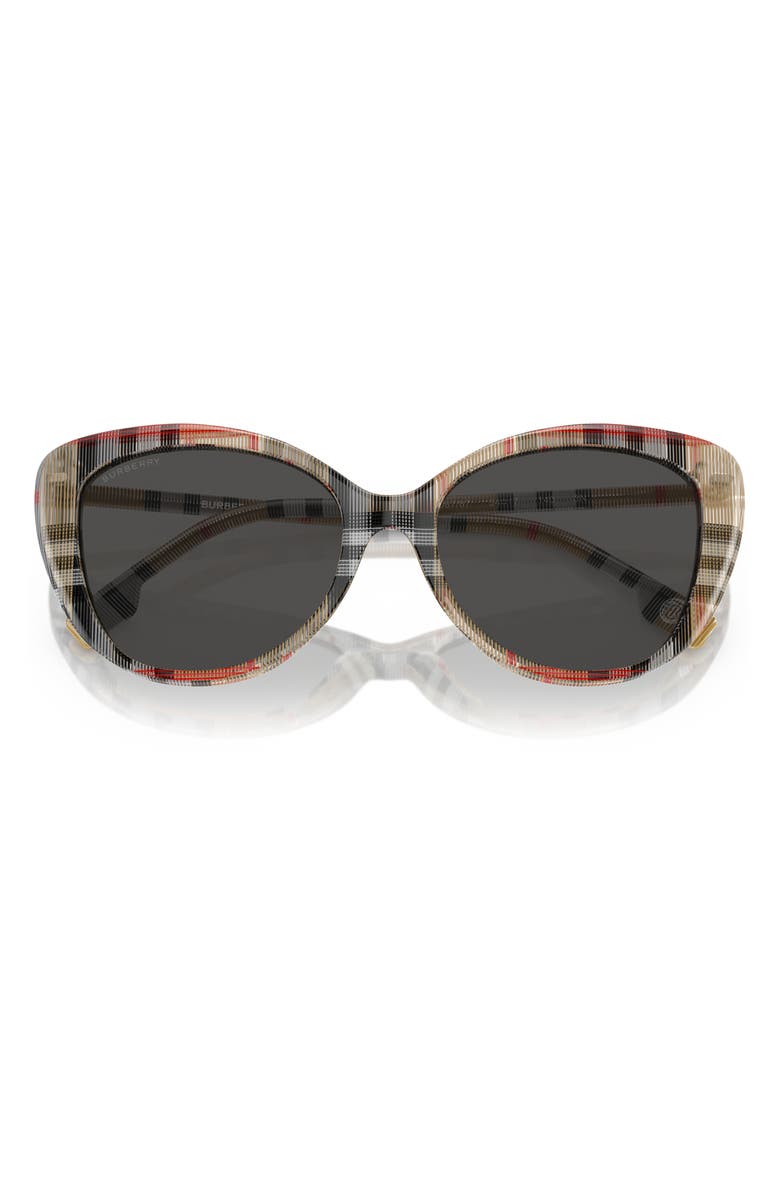 Burberry 54mm Cat Eye Sunglasses, Alternate, color, Rubber Gunmetal