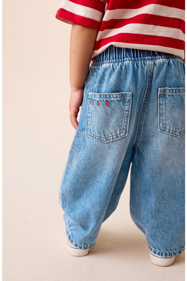 Kids' Heart Embroidered Jeans, Alternate, color, BLUE