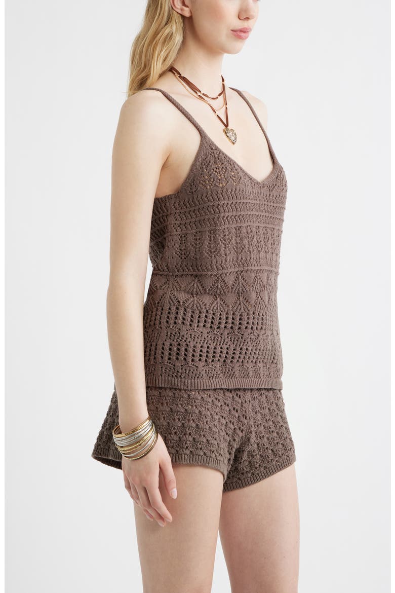 Open Stitch Cotton Tank, Alternate, color, BROWN QUARTZ