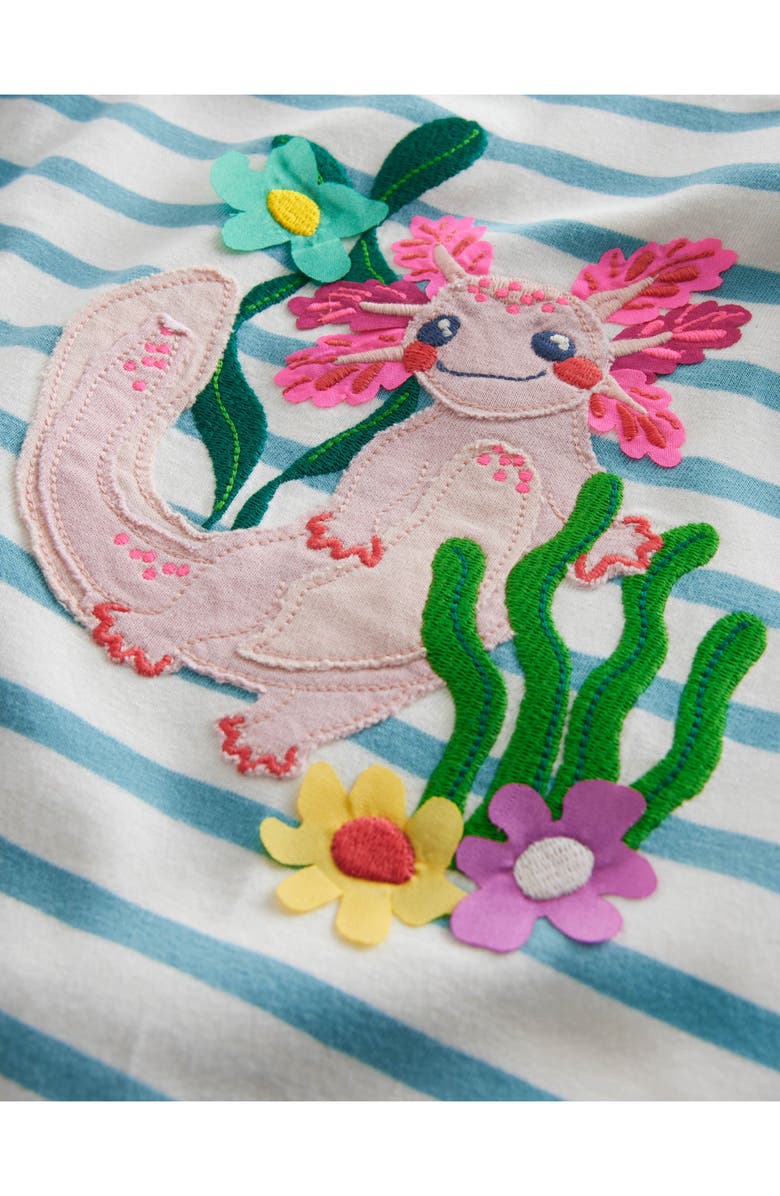 Mini Boden Kids' Stripe Appliqué Cotton Graphic T-Shirt, Alternate, color,