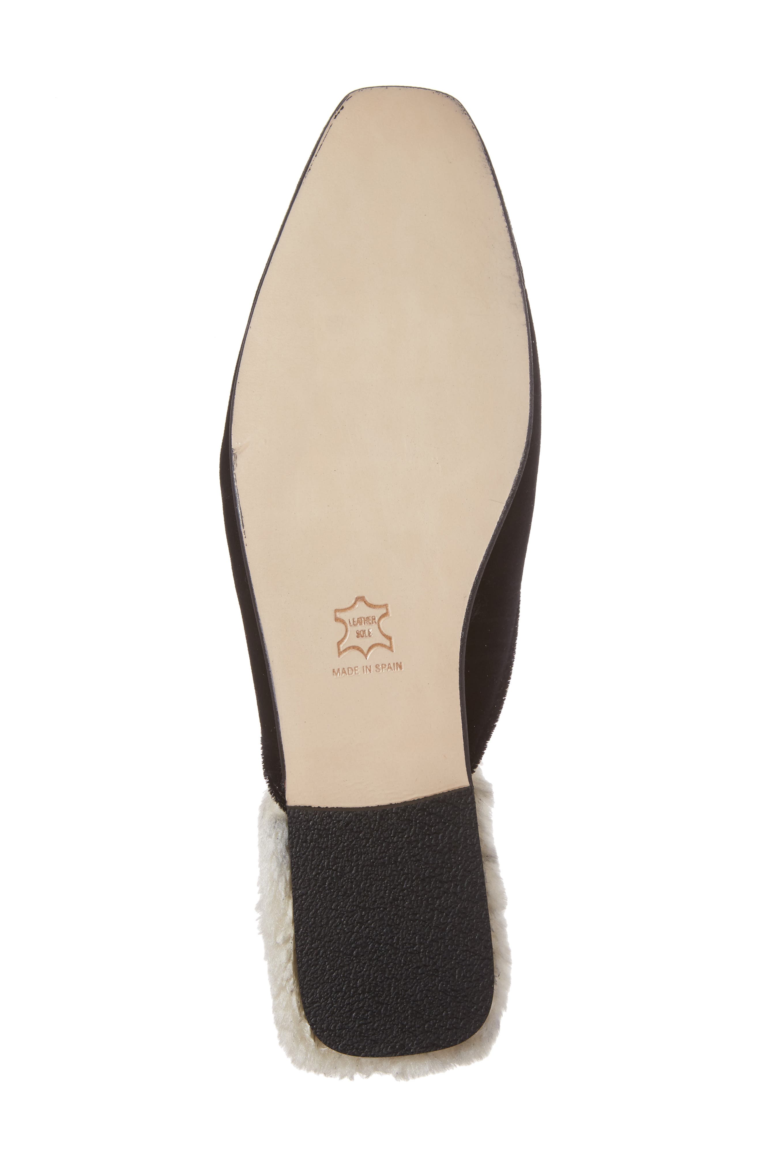 Velvet Mule with Faux Fur Lining, Alternate, color, BLACK VELVET FABRIC