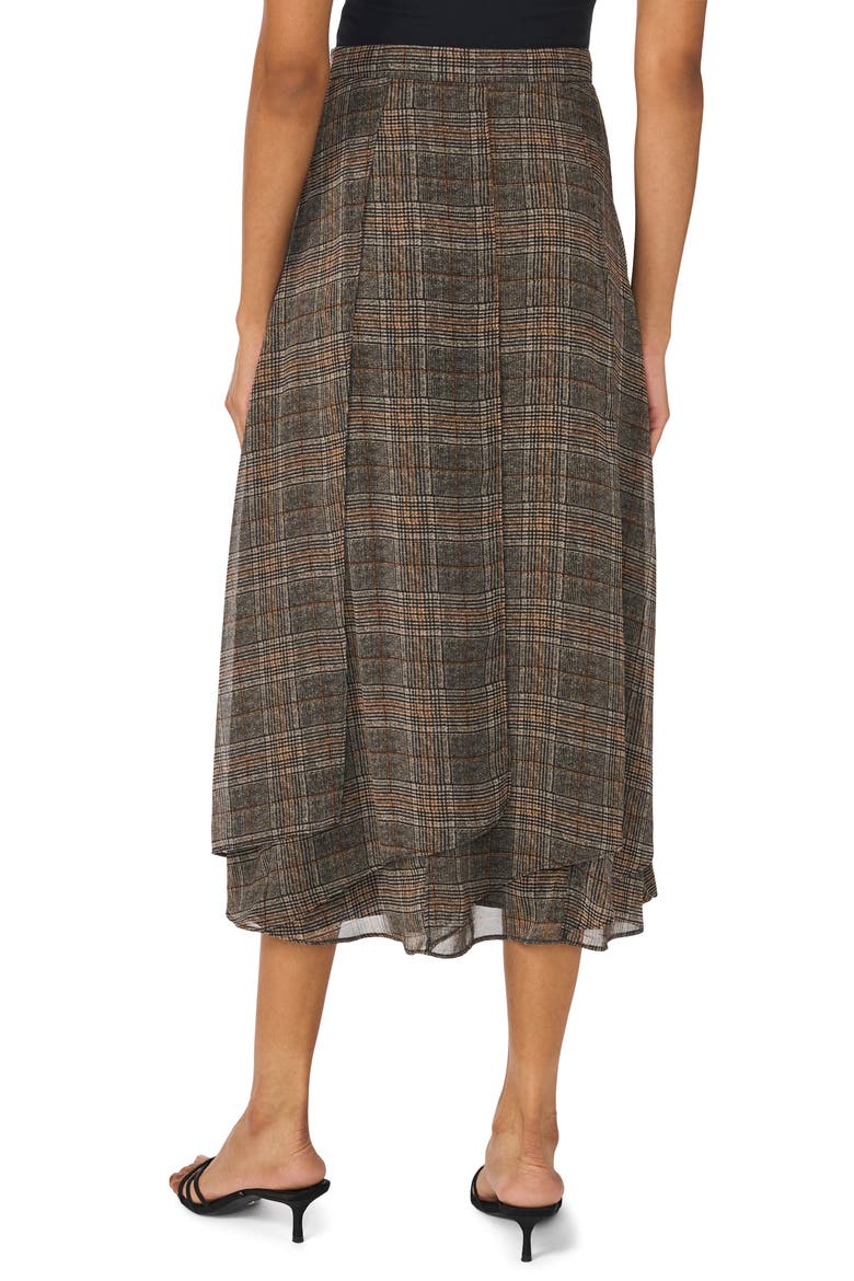 Paneled Plaid Midi Skirt, Alternate, color, AUBURN PLAID