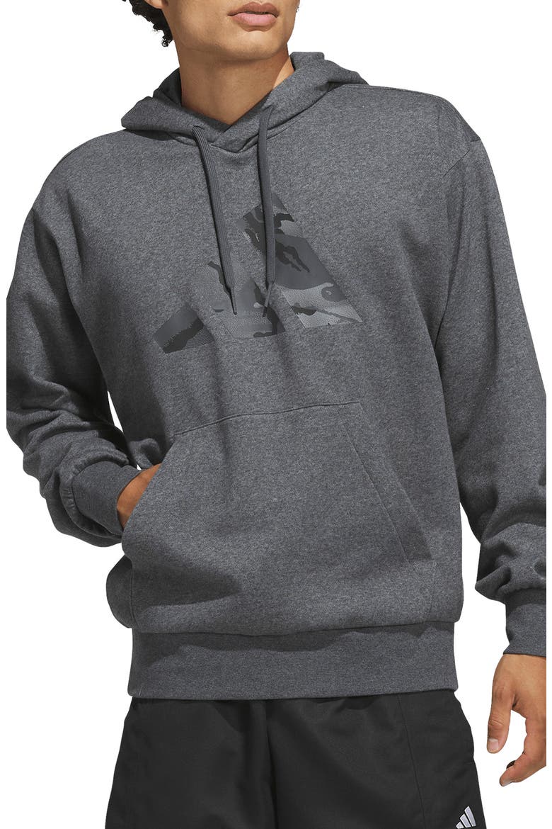 Graphic Logo Hoodie, Main, color, DARK GREY HEATHER