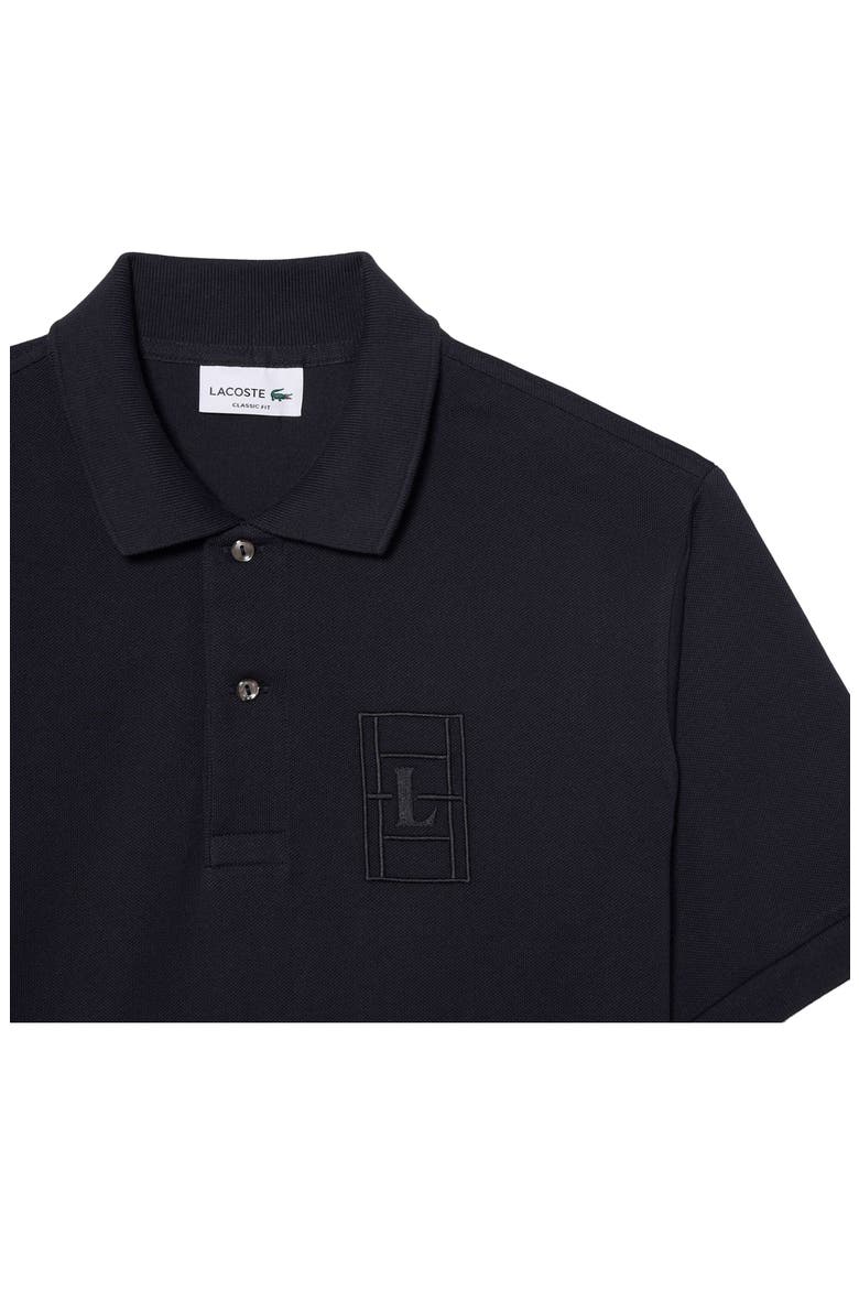 Cotton Piquè Polo, Alternate, color, BLACKBIRD