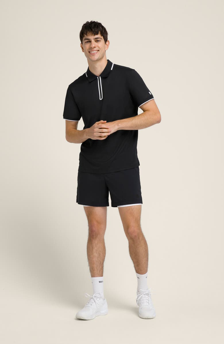 WILSON Tennis Water Repellent Volley Shorts, Alternate, color, Black