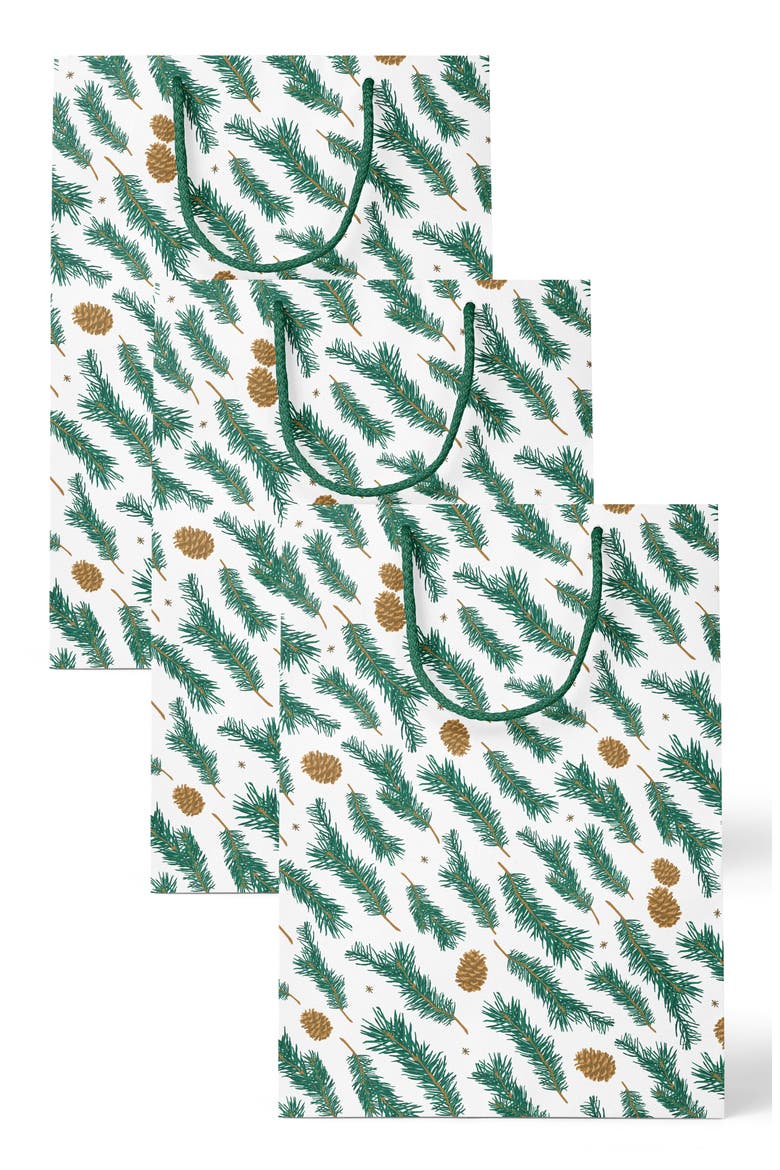 Pine Pattern Gift Bag Set of 3, Main, color, Pine Pattern
