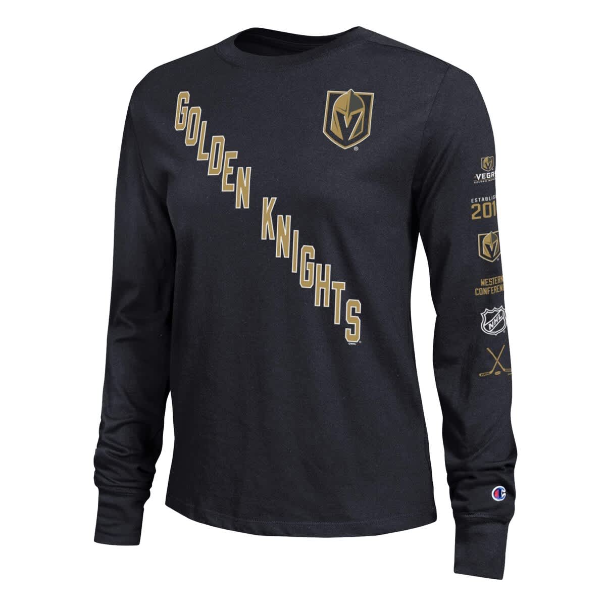 Women's Champion  Black Vegas Golden Knights 2-Hit Long Sleeve T-Shirt - image 2
