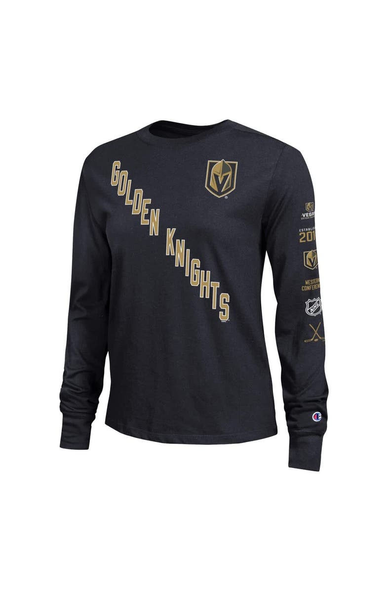 Champion Women's Champion  Black Vegas Golden Knights 2-Hit Long Sleeve T-Shirt, Alternate, color, Black