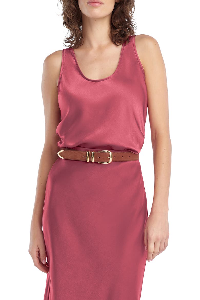 Clean Cut Satin Tank, Main, color, EARTH RED