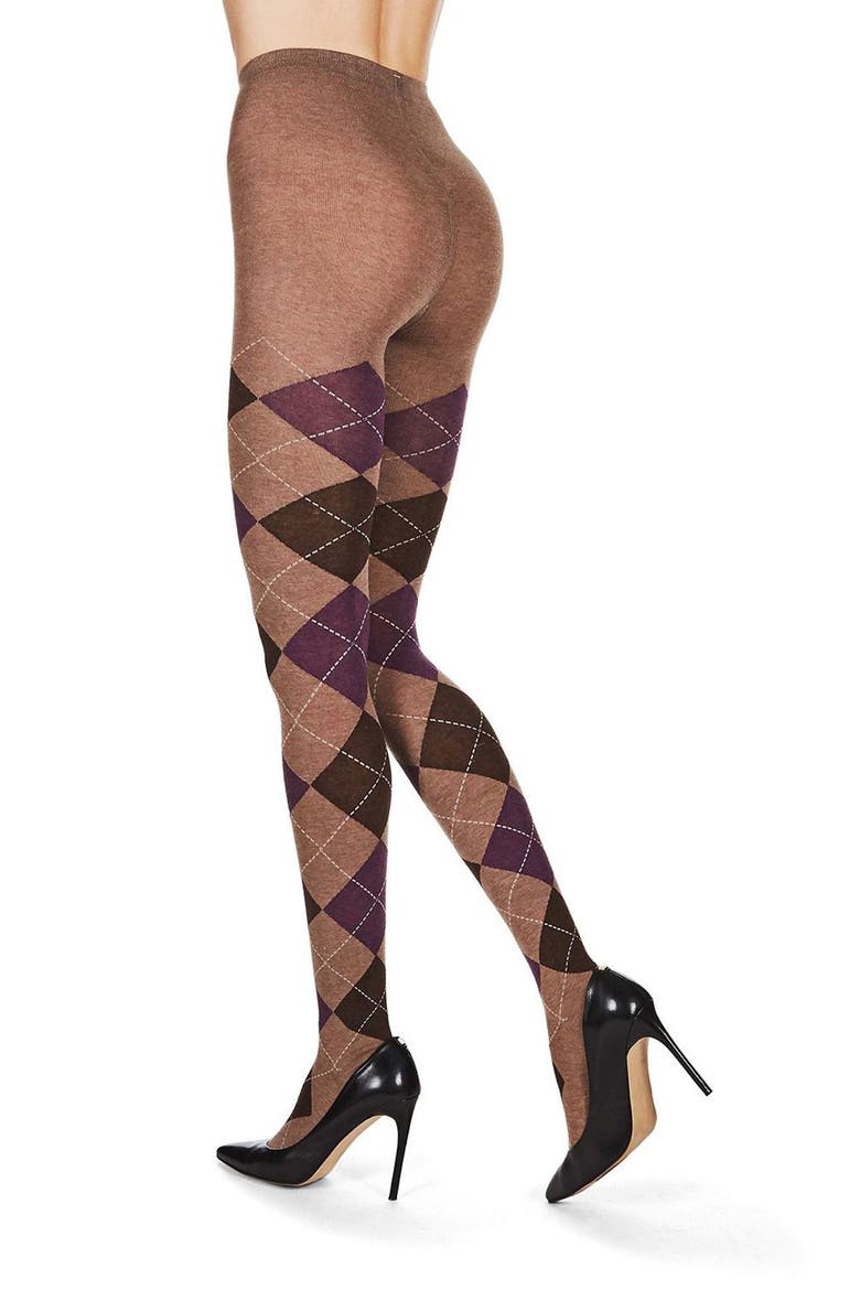 Argyle Sweater Tights, Alternate, color, TAUPE HEATHER