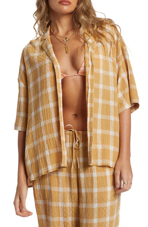 Beach Side Plaid Camp Shirt