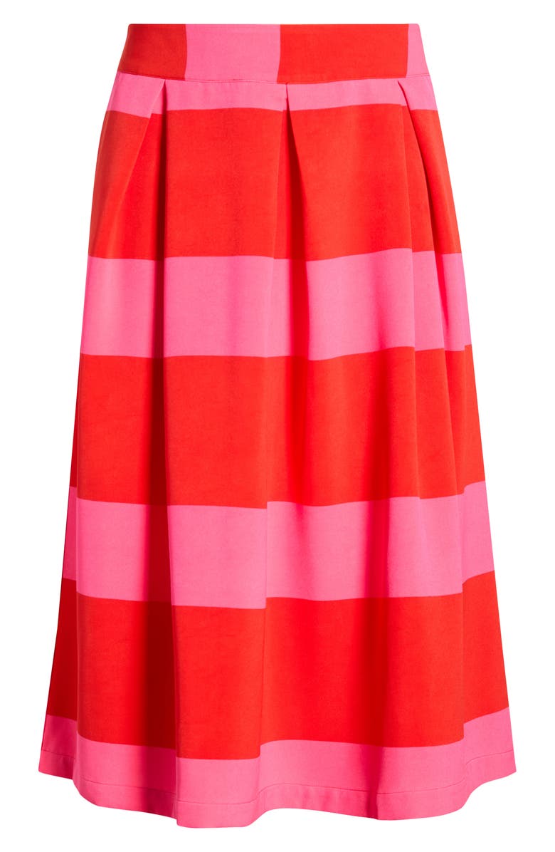 SUGARLIPS Lolli Stripe Pleated Midi Skirt, Alternate, color, Fuchsia-Red