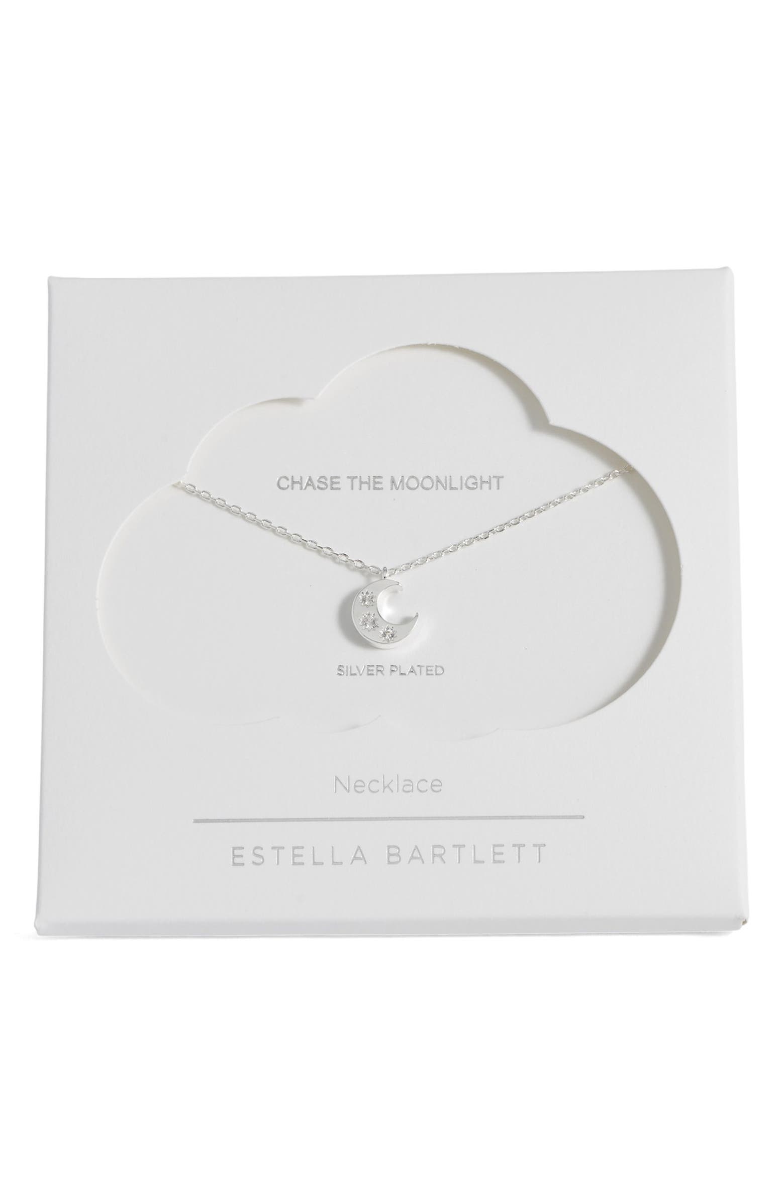 Estella Bartlett Cubic Zirconia Moon Pendant Necklace | Nordstrom