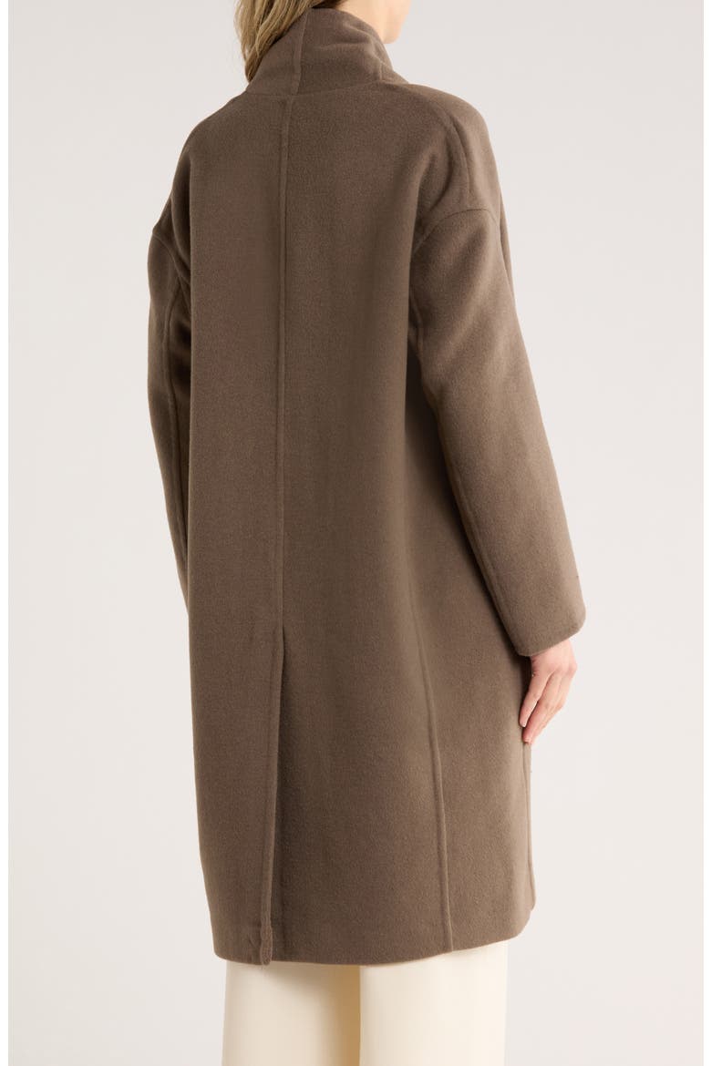 Collarless Wool Blend Longline Coat, Alternate, color, TAUPE