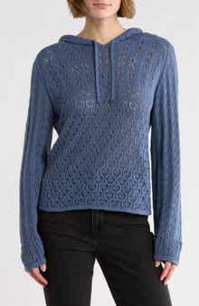 Melrose and Market Open Stitch Hooded Sweater