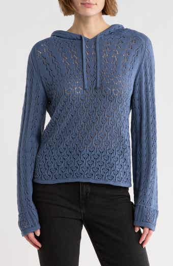Melrose and Market Open Stitch Hooded Sweater