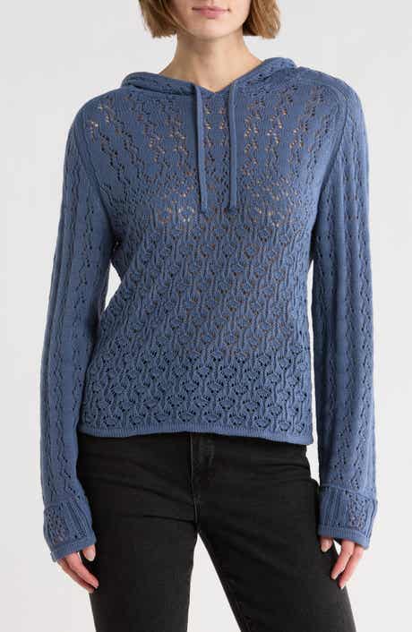 Melrose and Market Open Stitch Hooded Sweater