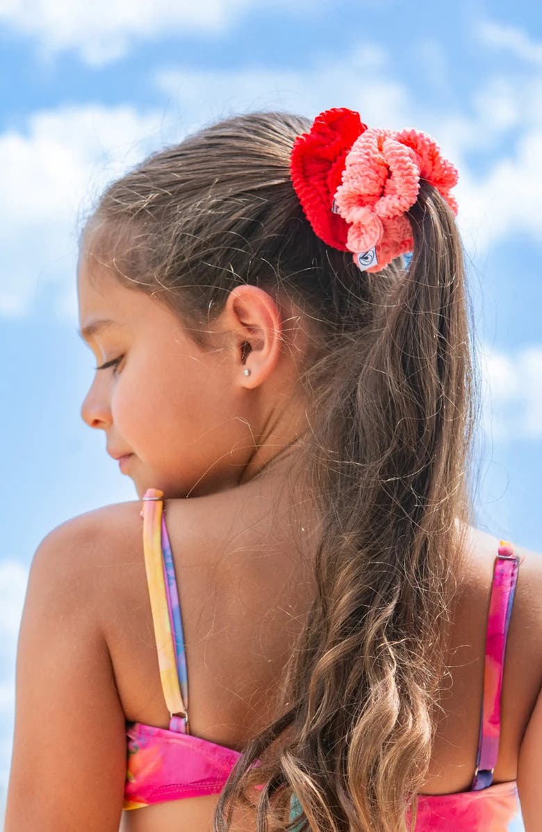 Limeapple Crinkle Hair Scrunchie 3 Piece Set, Alternate, color, Red Multi