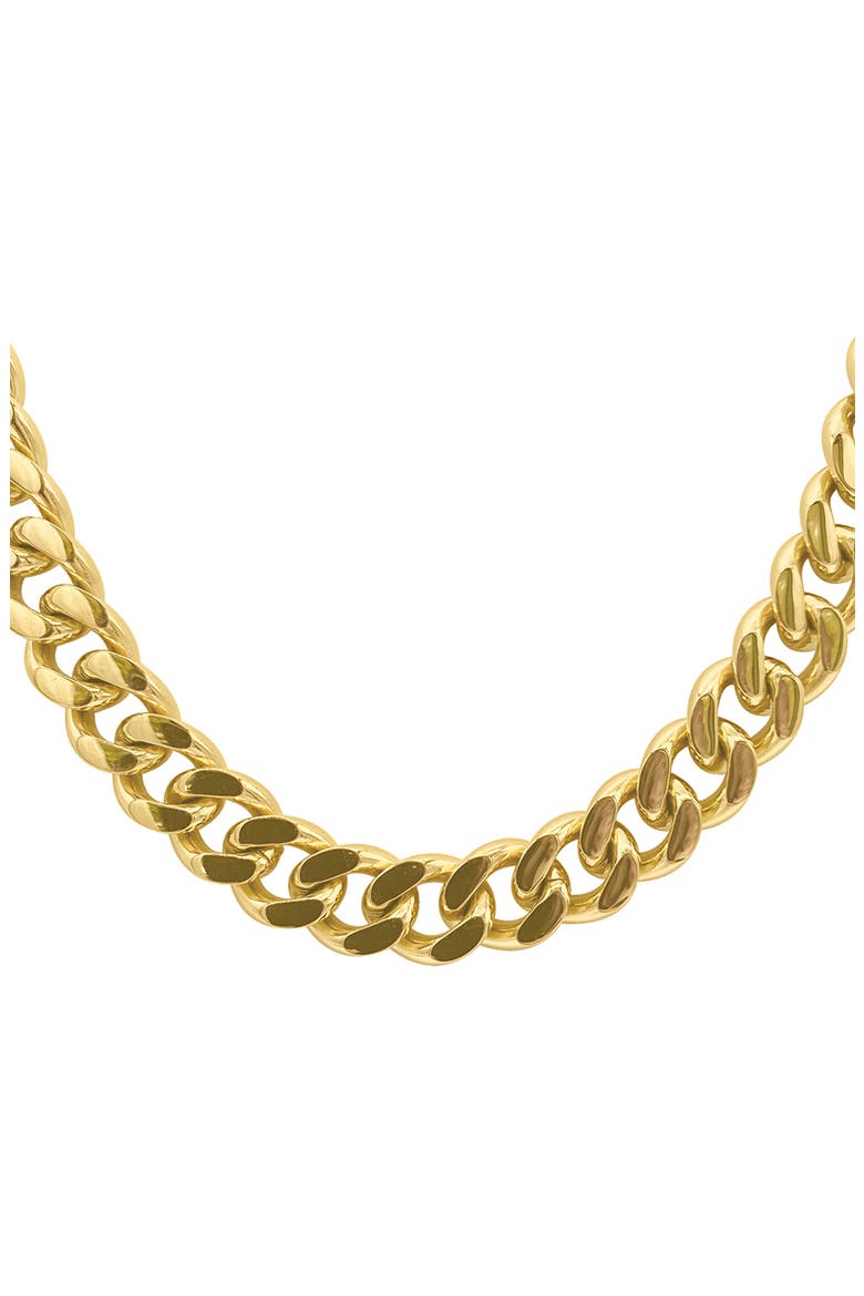 Water Resistant 14K Gold Plated Curb Chain Necklace, Alternate, color, YELLOW