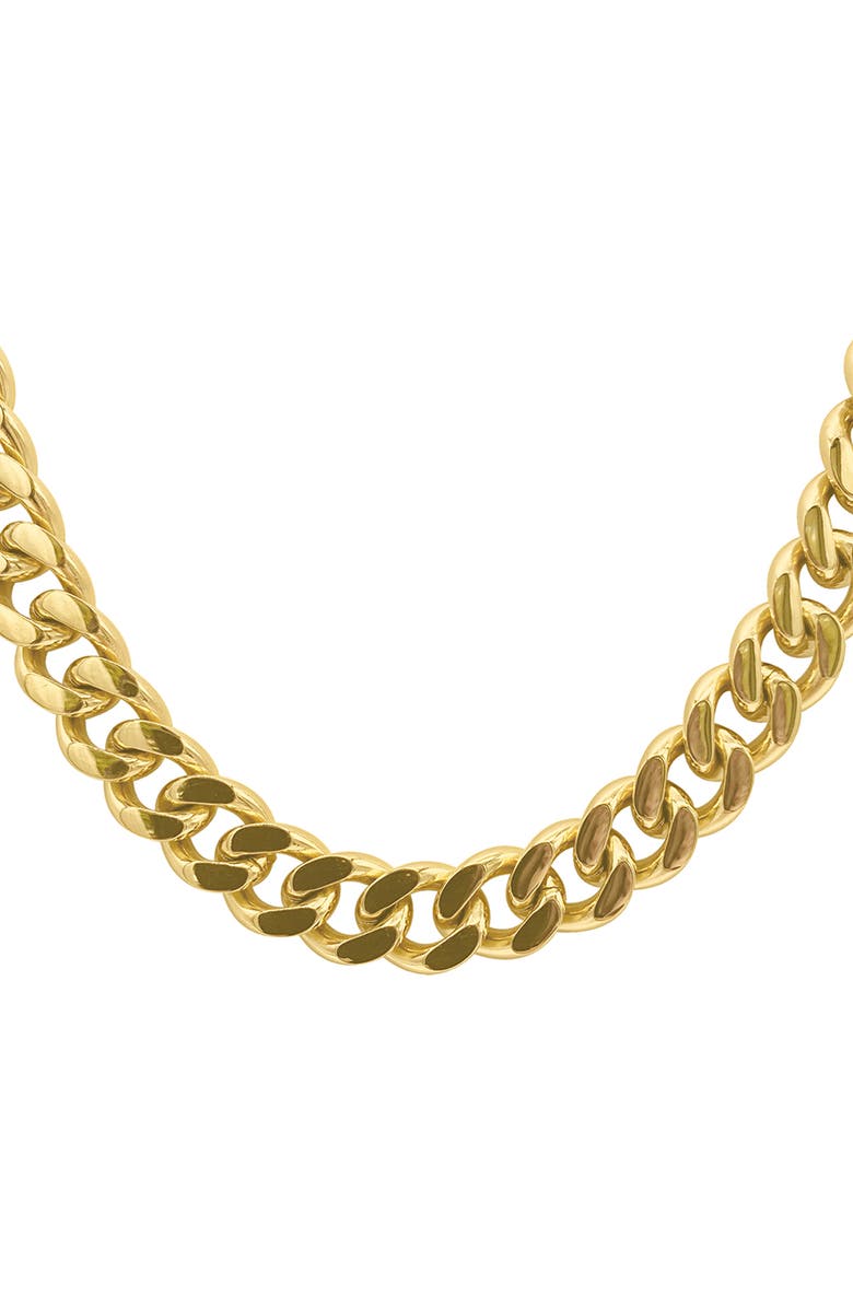Adornia Water Resistant 14K Gold Plated Curb Chain Necklace, Alternate, color, Yellow